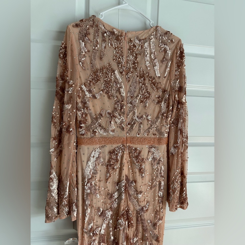 Mac Duggal Sequined Faux Wrap Style Split Sleeve … - image 6